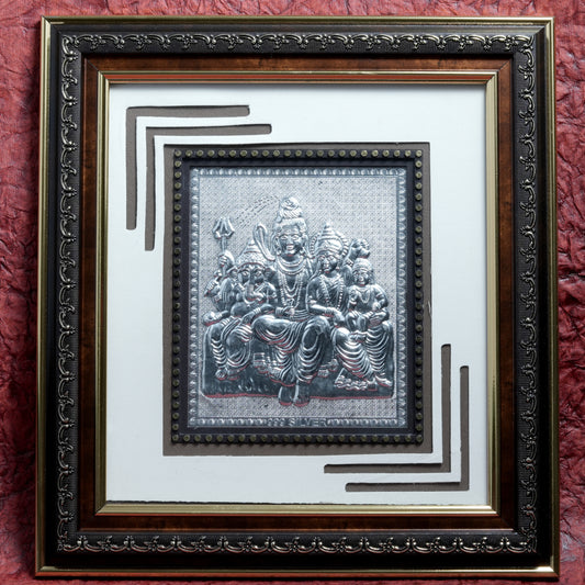 Shiv Parivar Framed Wall Art – Square Designer Frame