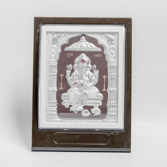 Lord Ganesha Framed Idol – Shubh Labh Decorative Table & Wall Frame
