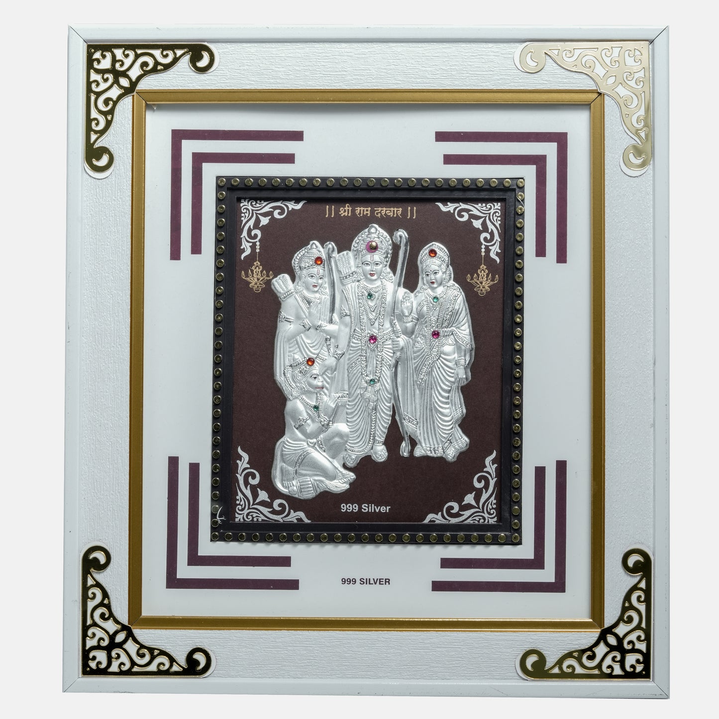 Ram Darbar Framed Wall Art – Lord Ram, Sita, Lakshman & Hanuman