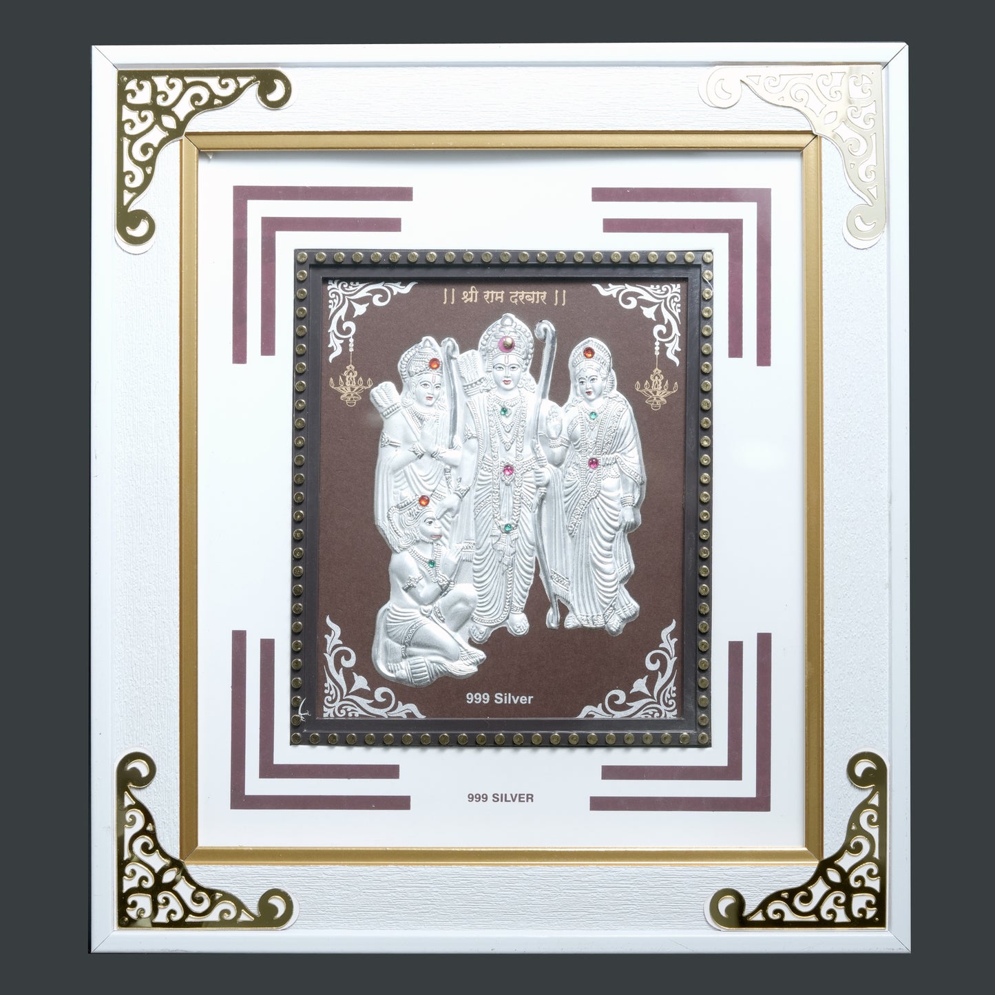 Ram Darbar Framed Wall Art – Lord Ram, Sita, Lakshman & Hanuman