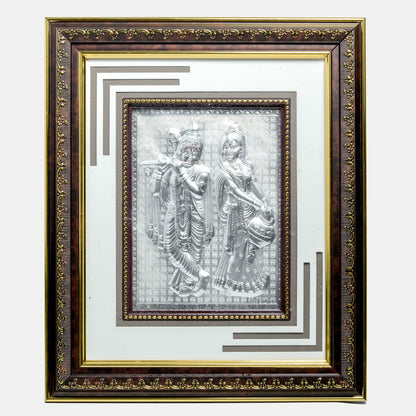 Radha Krishna Framed Wall Art with Ornate Wooden Finish