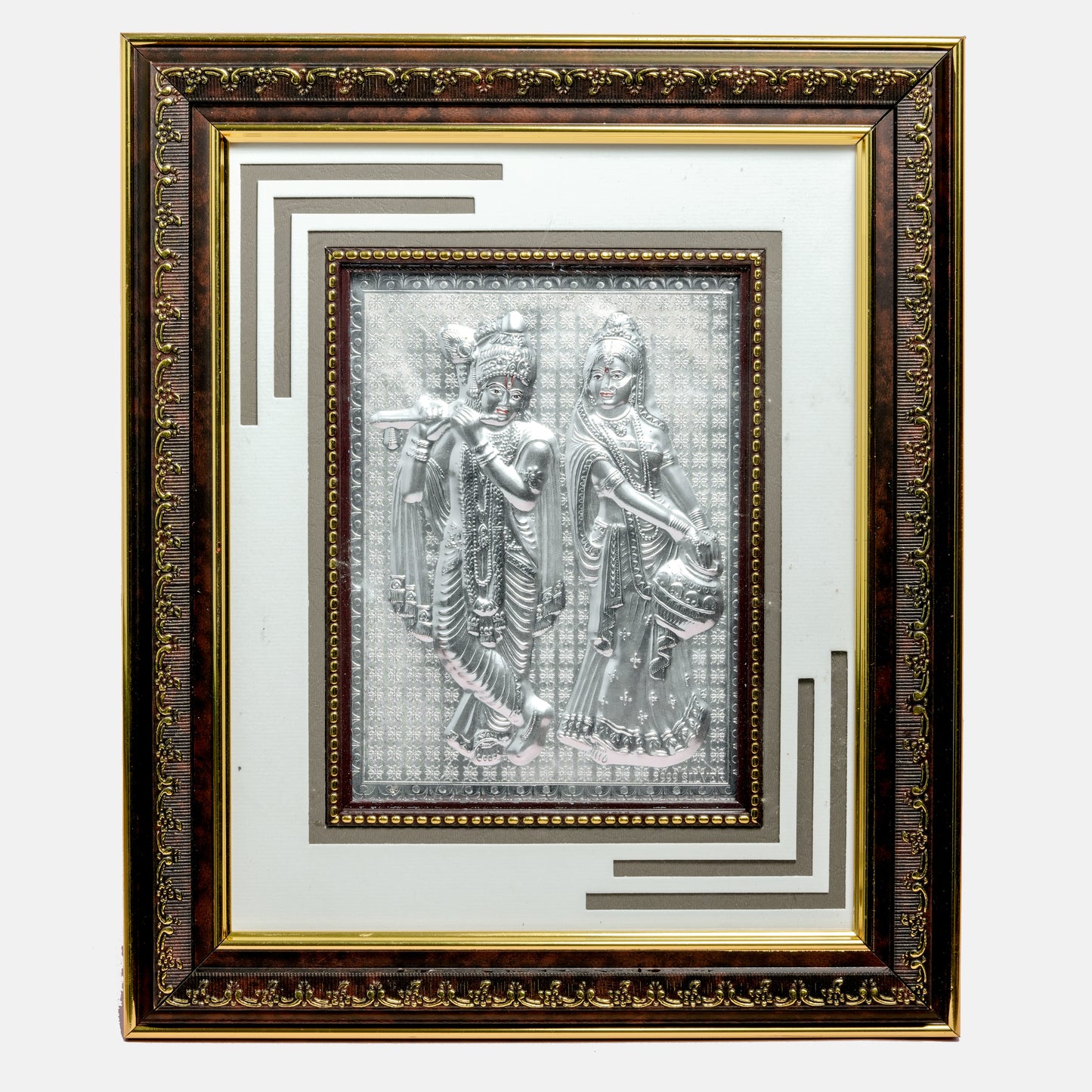 Radha Krishna Framed Wall Art with Ornate Wooden Finish