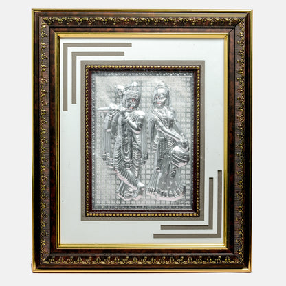 Radha Krishna Framed Wall Art with Ornate Wooden Finish