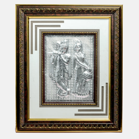 Radha Krishna Framed Wall Art with Ornate Wooden Finish
