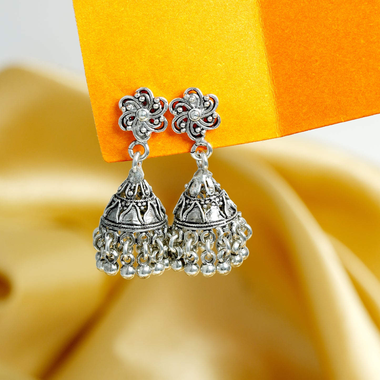 Floral Jhumka Earrings