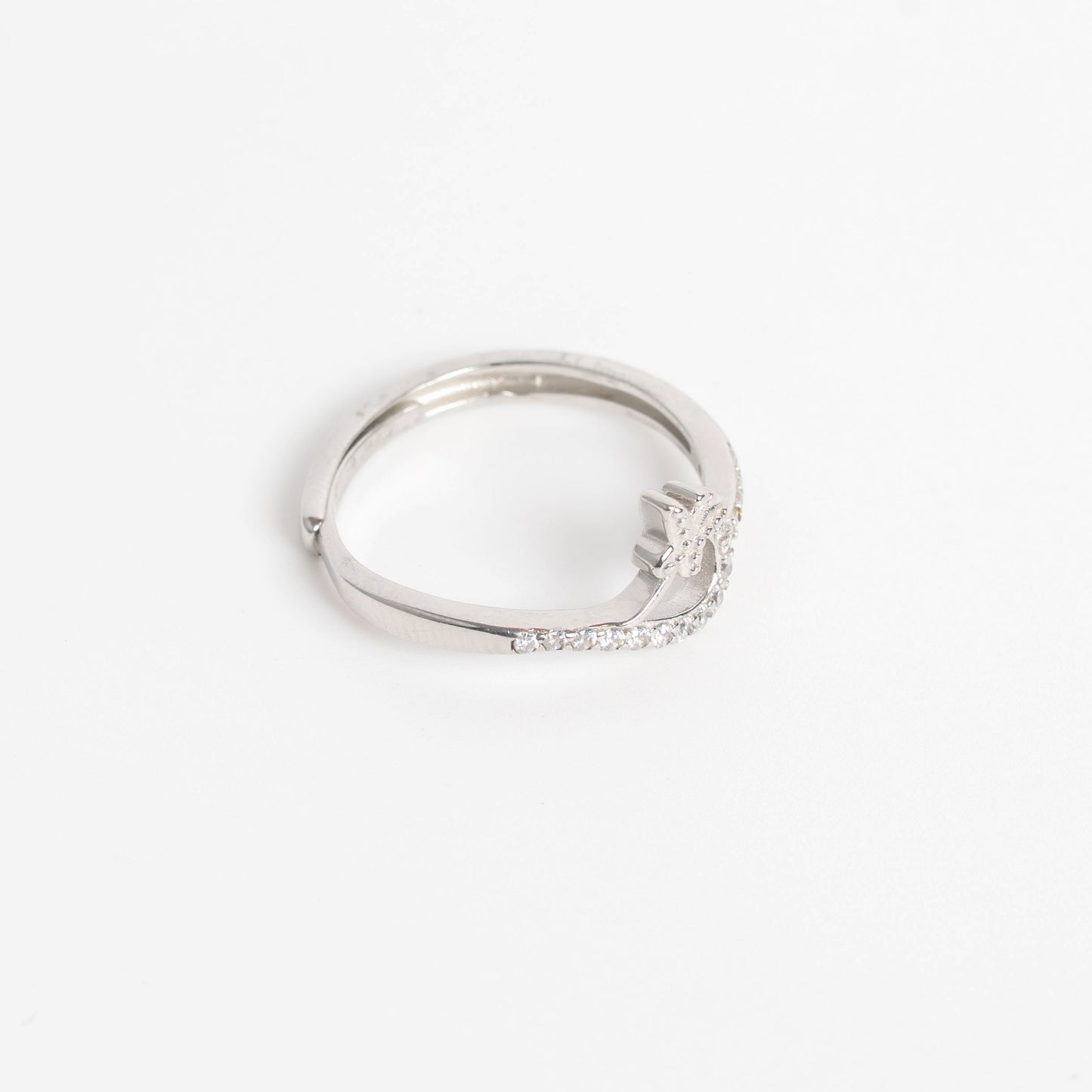 Elegant Butterfly Curve Silver Ring for Women