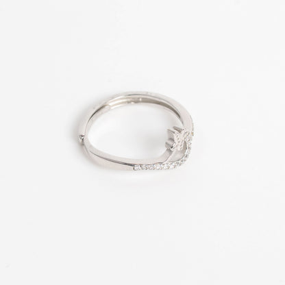 Elegant Butterfly Curve Silver Ring for Women