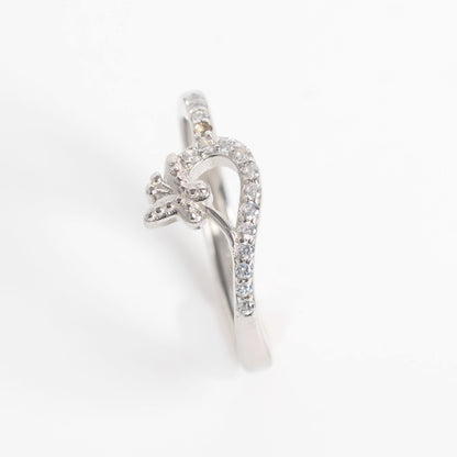 Elegant Butterfly Curve Silver Ring for Women