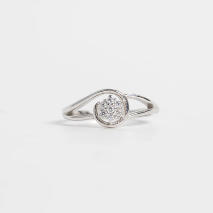 Elegant Silver Circle Cluster Ring for Women
