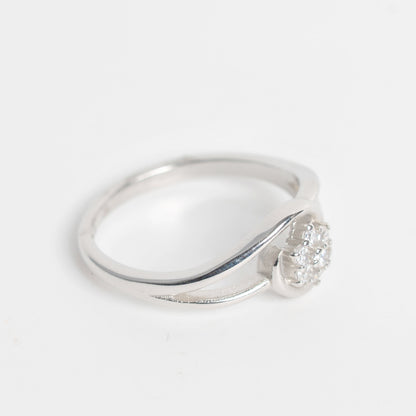 Elegant Silver Circle Cluster Ring for Women