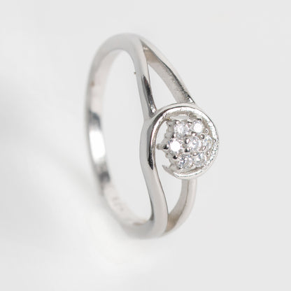 Elegant Silver Circle Cluster Ring for Women