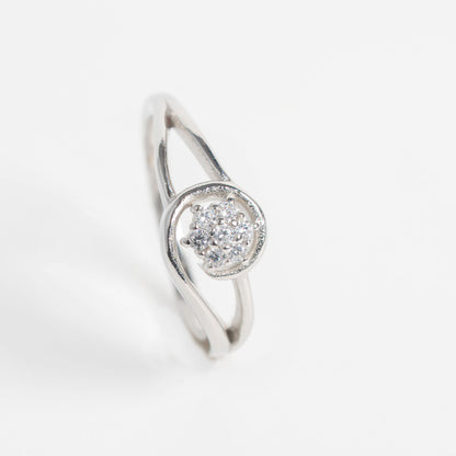 Elegant Silver Circle Cluster Ring for Women