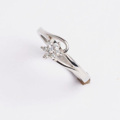 Elegant Floral Cluster Silver Ring for Women
