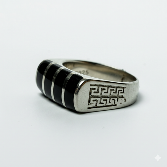 The Aztec Inlay Statement Ring