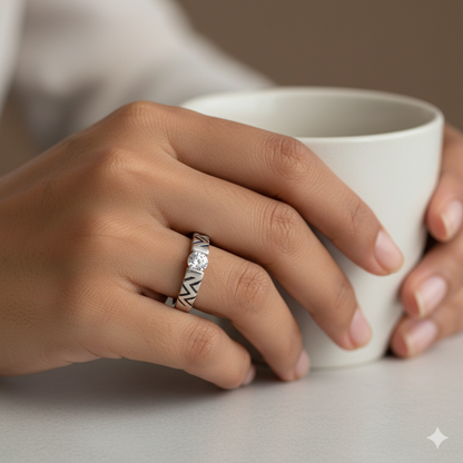 The Zigzag Solitaire Ring