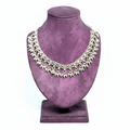 Delicate Silver Petal Drop Choker
