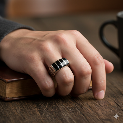 The Aztec Inlay Statement Ring