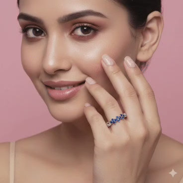 Midnight Bloom Infinity Silver Ring