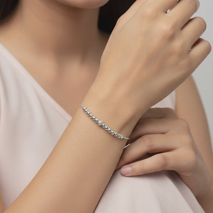 Minimal Silver Bead Adjustable Bracelet