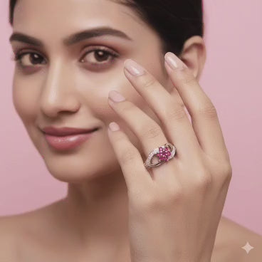 Blush Bloom Infinity Silver Ring