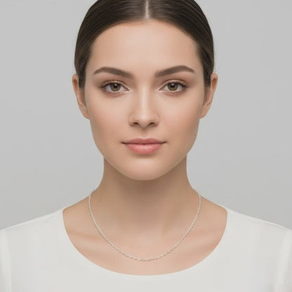 Flat Box Silver Chain